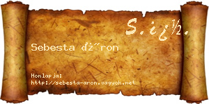 Sebesta Áron névjegykártya